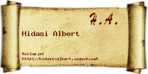 Hidasi Albert névjegykártya